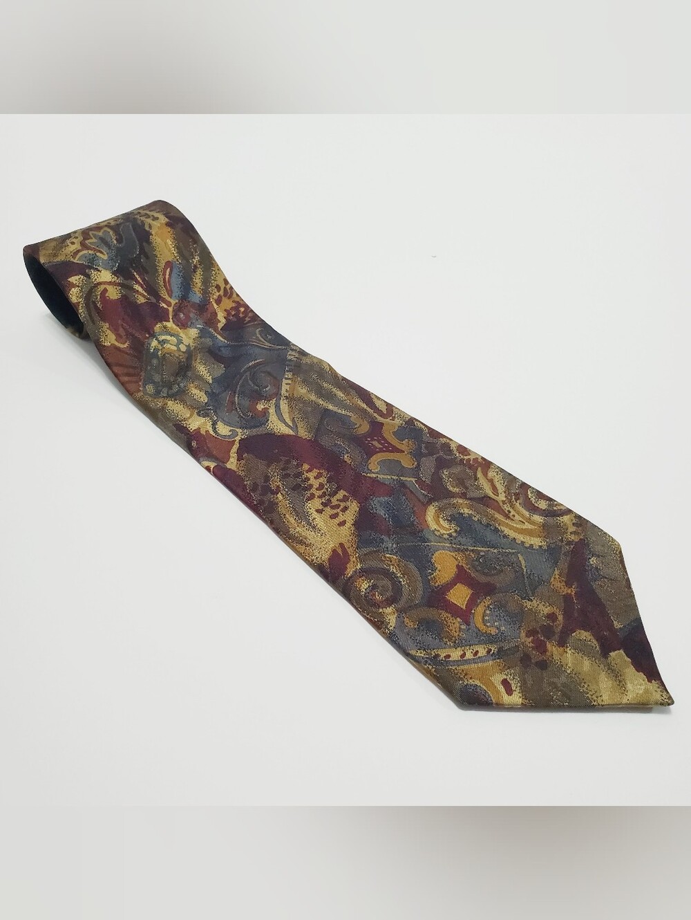 Ermenegildo Zegna Men's Italian Silk Neck Tie Multicolor Paisley Abstract